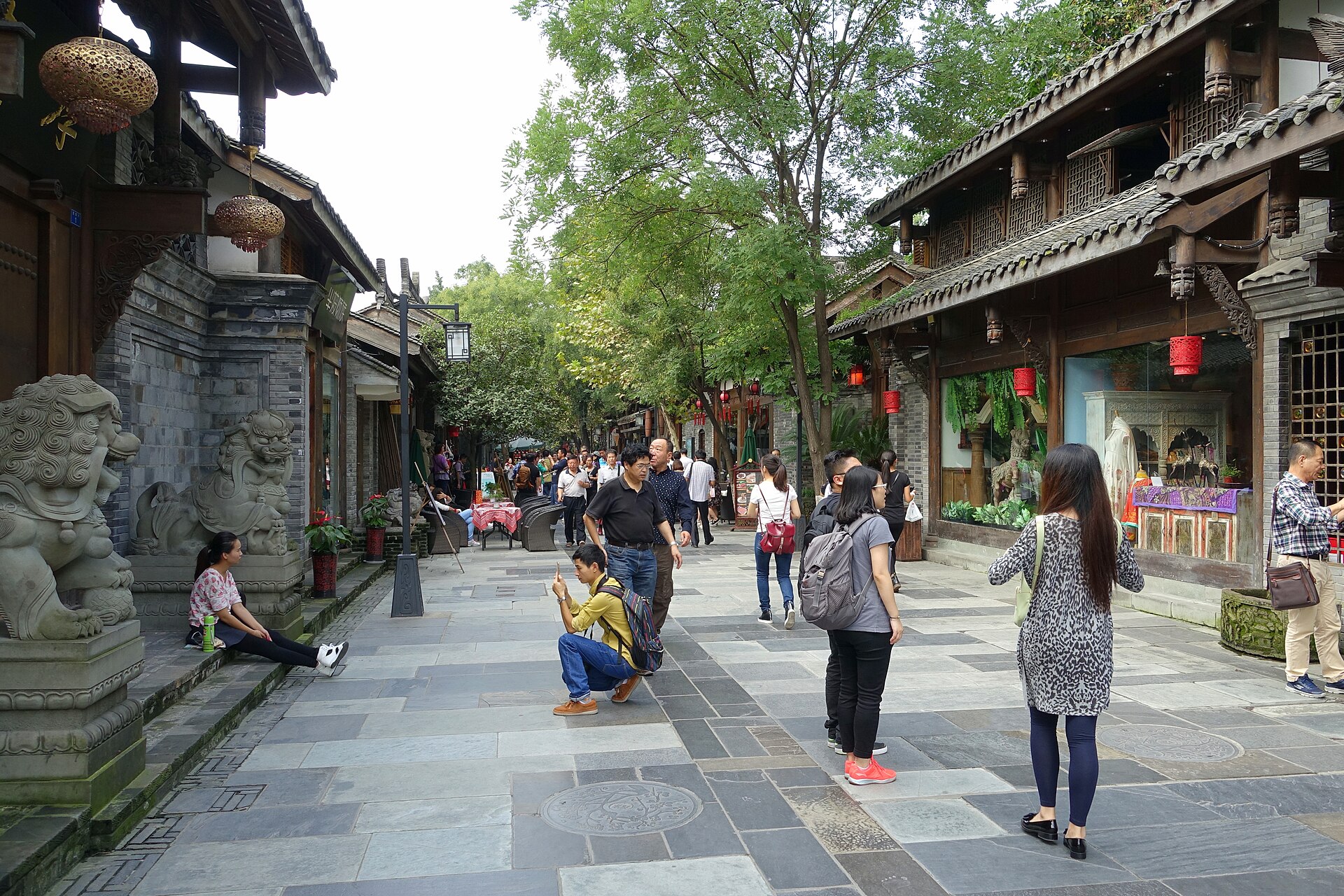 成都宽窄巷子街景实景